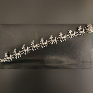 Sterling silver reindeer link bracelet